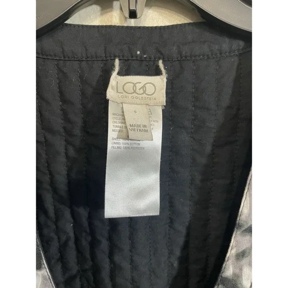 Logo Lori Goldstein Small Quilted Vest Sleeveless Animal Print Tie Art Eclectic - Picture 5 of 8